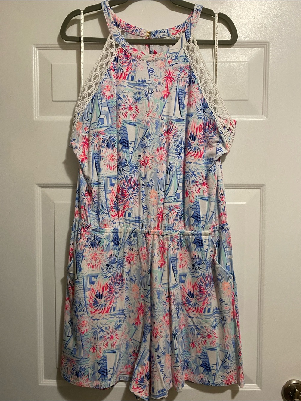 Lilly Pulitzer HTF/Retired “Sea To Shining Sea” Print “Lala” Halter Romper